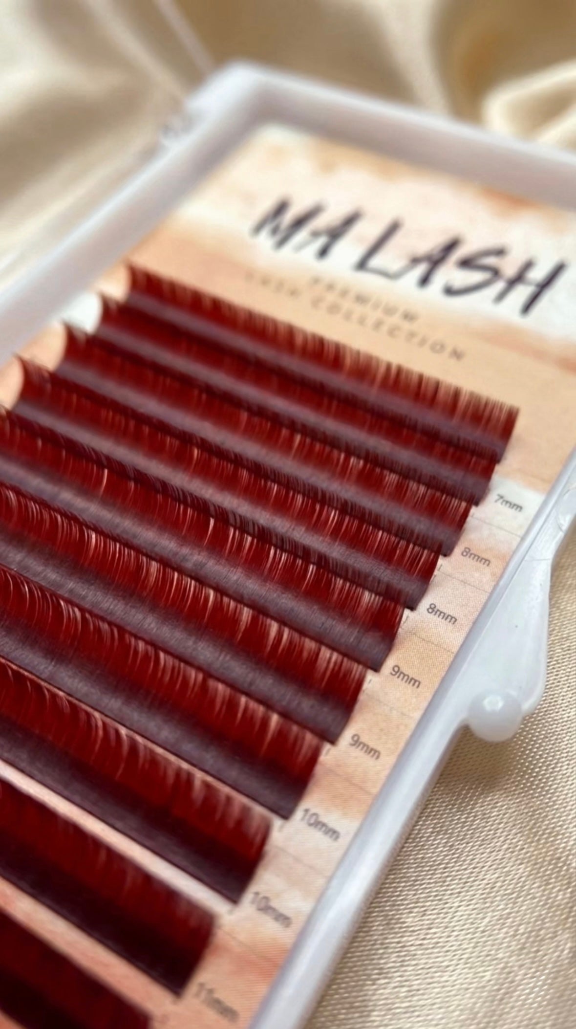 (MIXED) Burgundy MA LASH individual lash extensions mix 7-13mm 12 lines