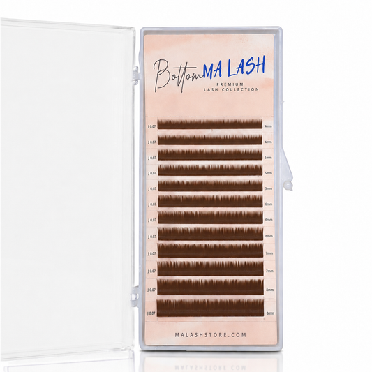 (MIXED) Brown 4-8 mm for bottom eyelash extensions 12 lines / 16 lines by MA LASH