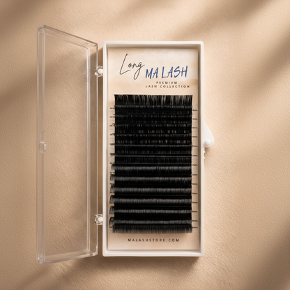(MIXED) Black Short (5-8mm) and Long (14-20mm) lash extensions 12 lines / 24 lines by MA LASH