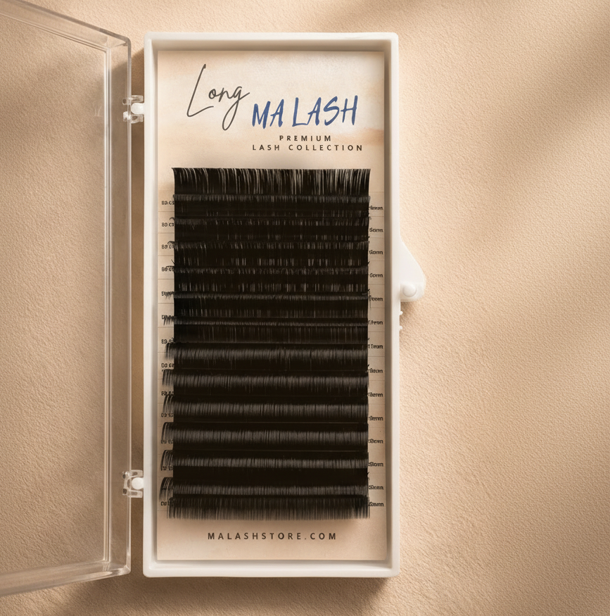 (MIXED) Brown (Dark Chocolate) Short and Long lash extensions MA LASH 12 lines / 24 lines