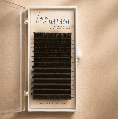 (MIXED) Brown (Dark Chocolate) Short and Long lash extensions MA LASH 12 lines / 24 lines