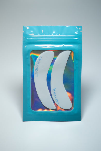 Reusable Silicone Eyepad BUNDLE: 1 pair of silicone eyepads + debonder for adhesive residue + skin-safe balm for extra hold