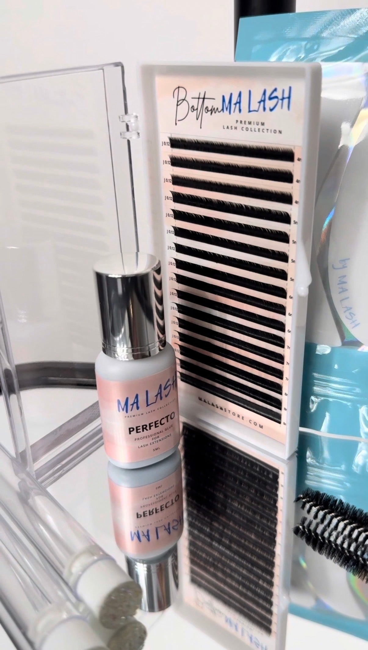 (MIXED) Black 4-8mm bottom eyelash extensions 12 lines / 16 lines / 20 lines by MA LASH