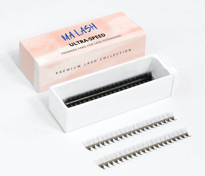 (Single Length) 8D ULTRA-SPEED 500 black/brown premade fans lash extensions MA LASH